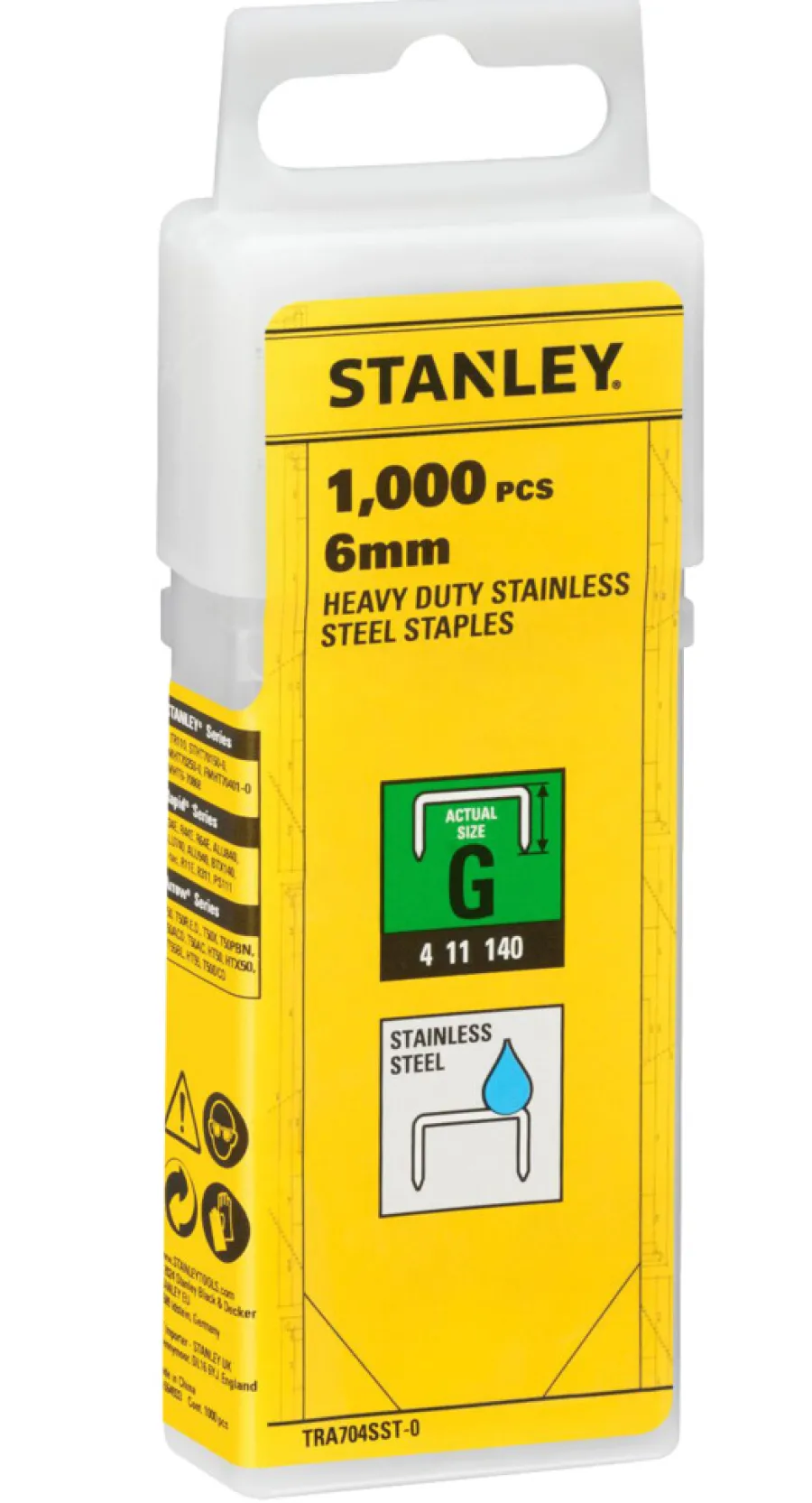 Stiftepistoler^Stanley stifter type G 6 mm 1000 stk.