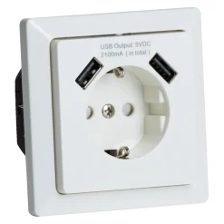 Stikkontakter & Brytere^Elworks Stikkontakt 1V enkel m/jord USB