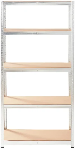 Arbeidsbord & Reoler^ Stålreol galvanisert m/5 hyller - 90 x 180 x 45 cm