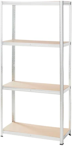 Arbeidsbord & Reoler^ Stålreol m/4 hyller - 90 x 190 x 40 cm