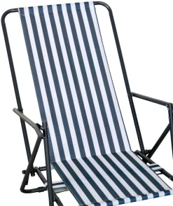 Sesongavslutning|Hagestoler^Sunlife Strandstol Albany i metall og polyester - ® Blå/hvit