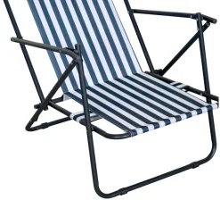 Sesongavslutning|Hagestoler^Sunlife Strandstol Albany i metall og polyester - ® Blå/hvit