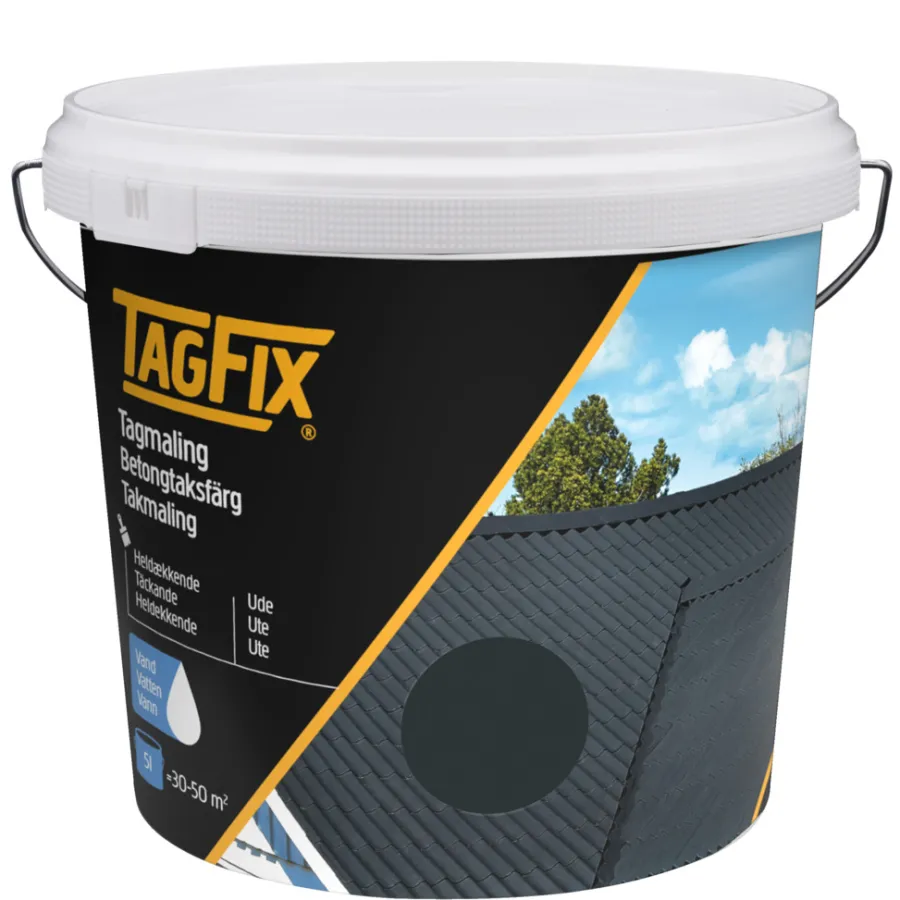 Tak-, Mur- & Sokkelmaling^Tagfix Takmaling akryl 5 liter - Antrasittgrå