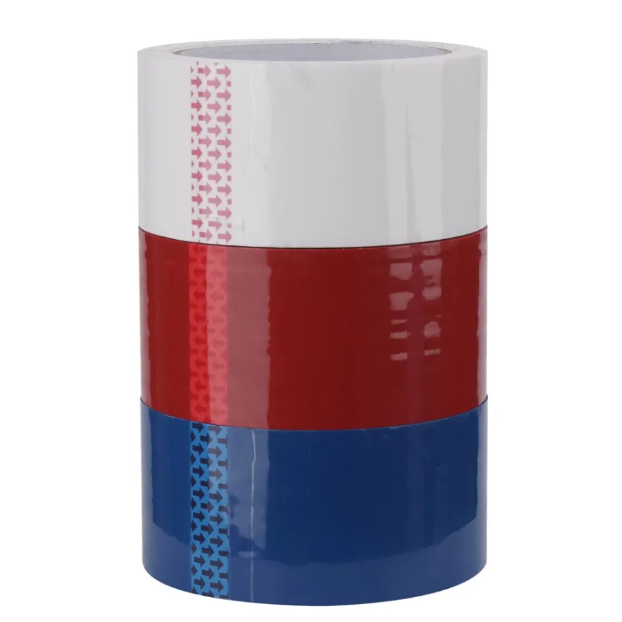 Tape^ Tape 50 mm x 66 meter 3-pk. Hvit/rød/blå