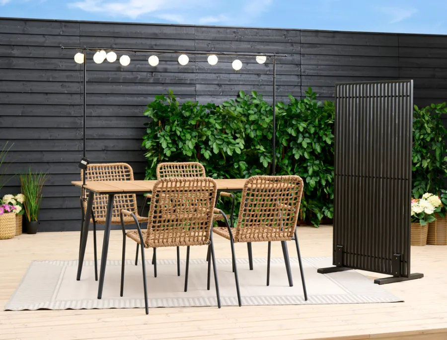Sesongavslutning|Levegger^Sunlife Terrasseavskjerming New York akasie – ® Svart