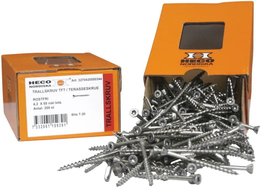 Skruer^Heco Terrasseskrue 4,2x42 A2 200 stk.