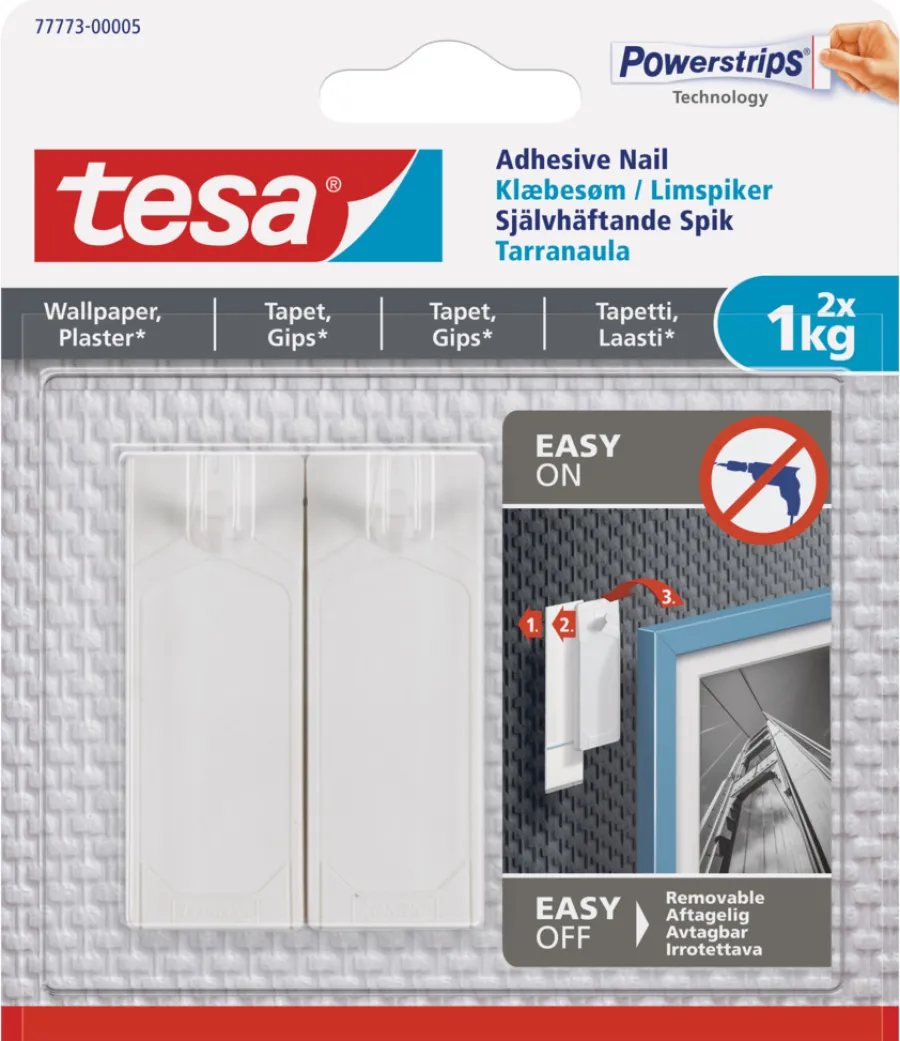 Limspiker^Tesa ® limspiker til tapet og gips 1 kg - 2 stk.