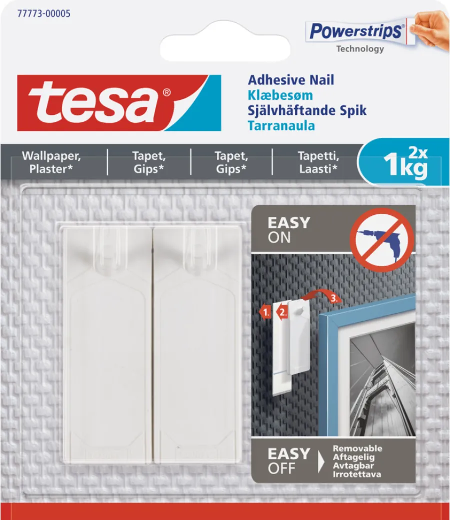 Limspiker^Tesa ® limspiker til tapet og gips 1 kg - 2 stk.