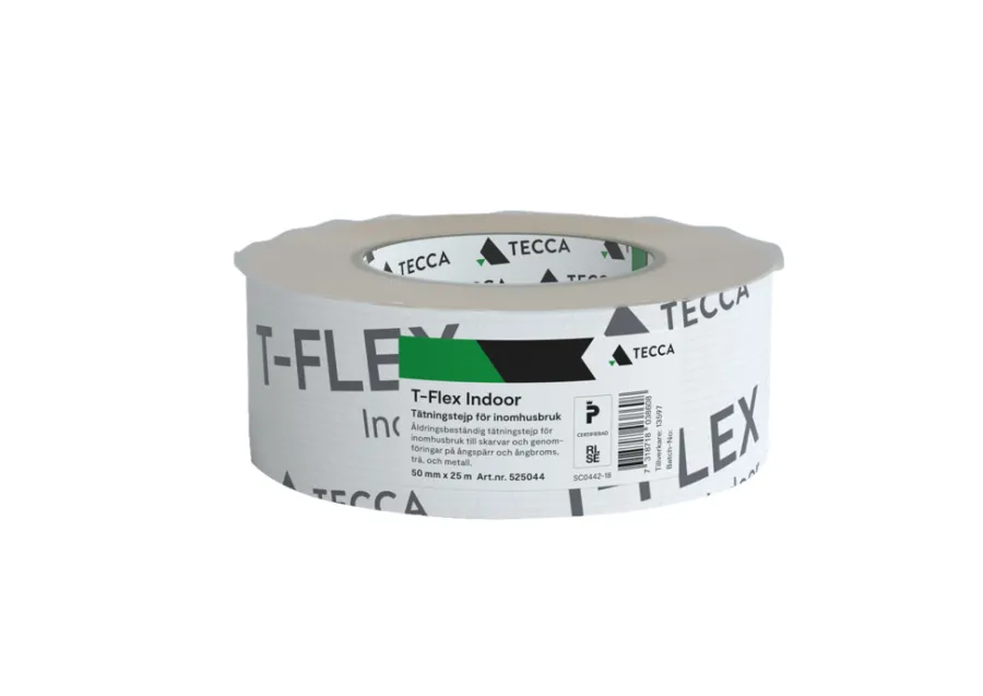 Isolasjon^Tecca Tetningstape T-Flex Indoor 50 mm x 25 meter -