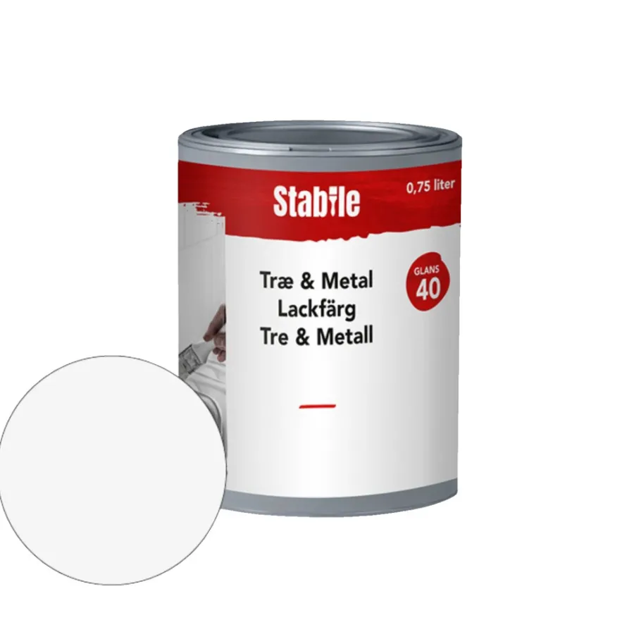 Tre- Og Metallmaling^Stabile Tre- & metallmaling vannbasert 0,75 l - hvit
