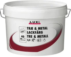 Tre- Og Metallmaling^Luxi Tre- & metallmaling vannbasert RAL 9010 2,5 l - Renhvit RAL 9010