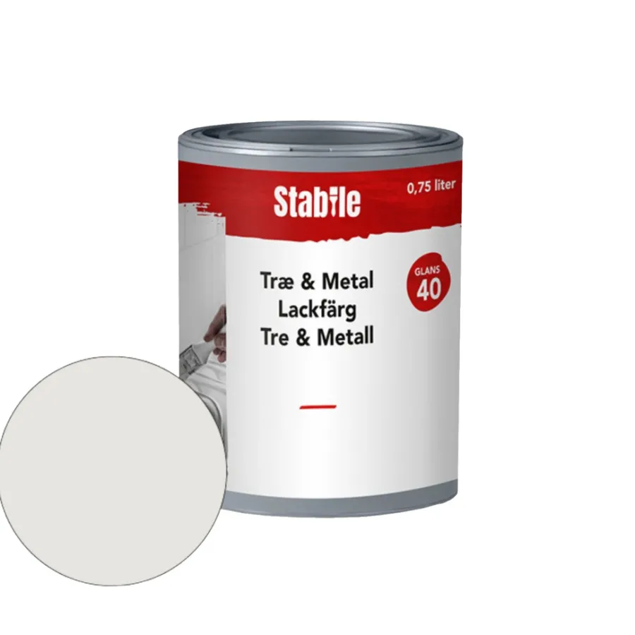Tre- Og Metallmaling^Stabile Tre- & metall motehvit maling 0,75 liter - Motehvit (NCS-kode S1002-Y20R)