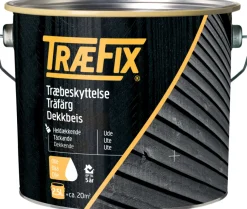 Trebeskyttelse^Træfix dekkbeis oljebasert 2,5 liter svenskerød Svenskerød (svarende til NCS S 6030-Y70R og RAL 3009)