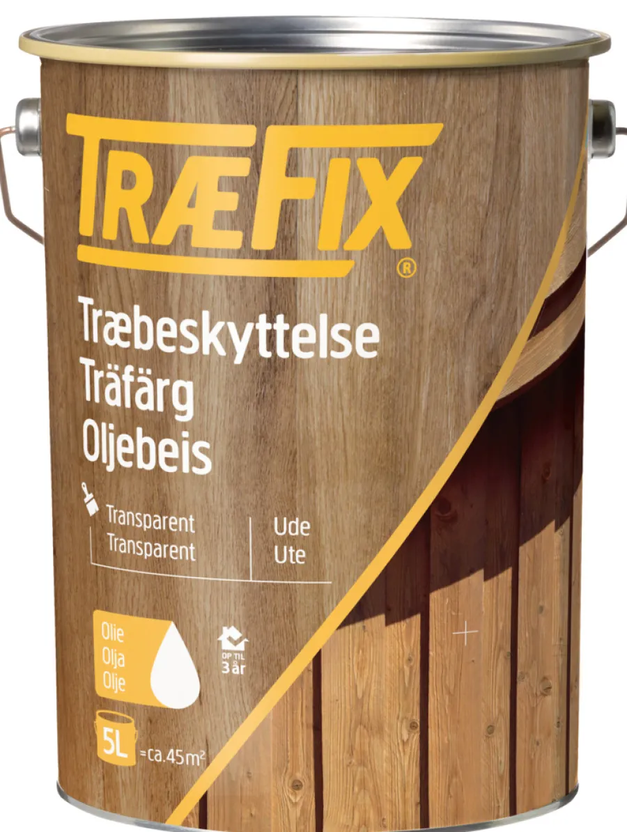 Trebeskyttelse^Træfix oljebeis transparent 5 liter Pine