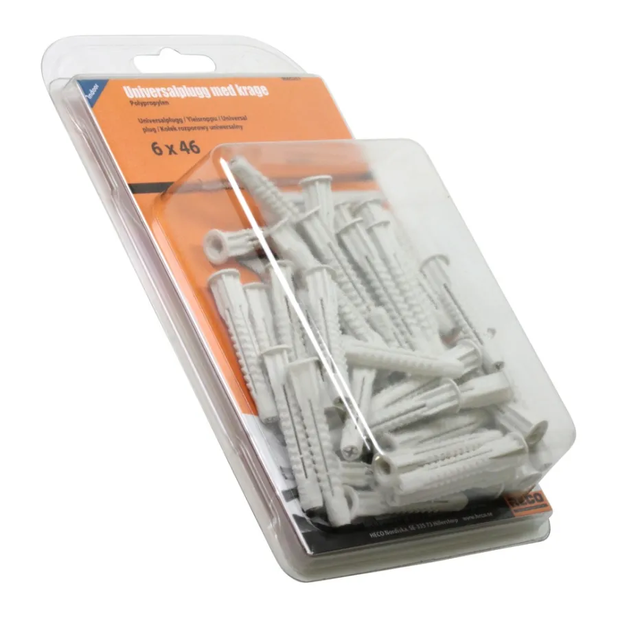 Plugger & Dybler^Heco Universalplugg 6 x 46 mm - 50 stk.