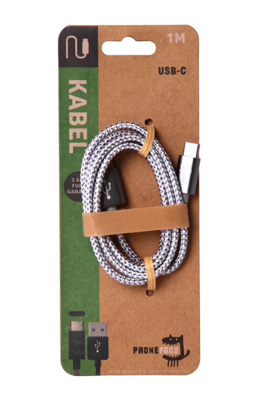 Kabler & Adaptere^PhoneFood USB-A til USB-C kabel - 1 meter