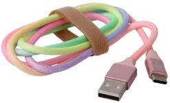 Kabler & Adaptere^PhoneFood USB-A til USB-C kabel regnbuefarget - 1 meter