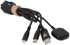 Kabler & Adaptere^PhoneFood USB-A/USB-C til USB-C, Lightning og Apple Watch 100 cm svart – Lengde 1 meter