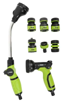 Koblinger & Sprøytepistoler^Garden Vanningssett 8 deler 1/2"–3/4" – ® Grønn/svart
