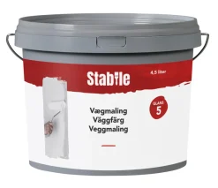 Veggmaling^Stabile Veggmaling 5 4,5 liter - Hvit