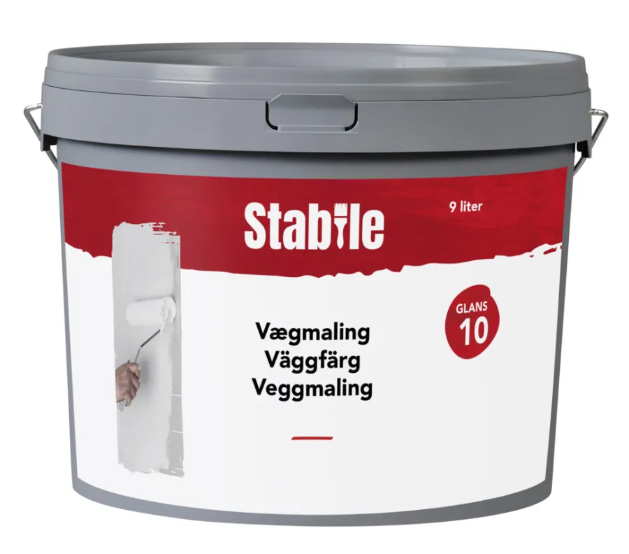 Veggmaling^Stabile Veggmaling 10 9 liter - Hvit