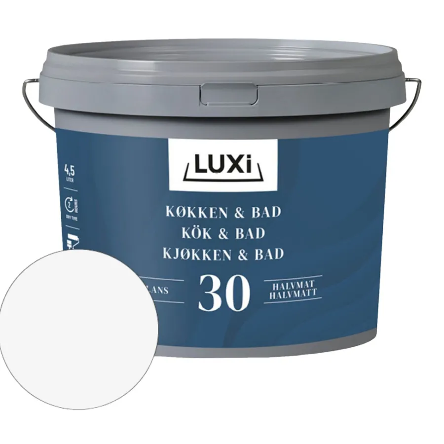 Veggmaling^Luxi Veggmaling kjøkken/bad 4,5 liter - hvit