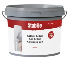 Veggmaling^Stabile Veggmaling kjøkken/bad motehvit 5 liter Motehvit (NCS-kode s1002-y20r)