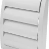 Ventilasjon^ Ventilasjonsrist med vindstopp 19 x 19 cm - hvit
