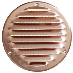 Ventilasjon^ Ventilrist med netting Ø165 mm - metall kobber