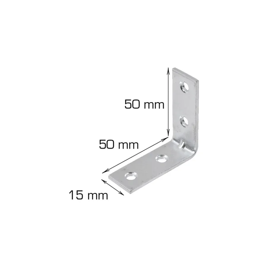 Bygningsbeslag^Home it Vinkelbeslag 50 x 50 x 15 mm - 2 stk.