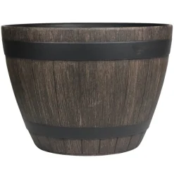 Krukker|Plantebord & Høybed^Scan-Pot Whiskytønne i trelook Ø37,5 x H26,5 cm